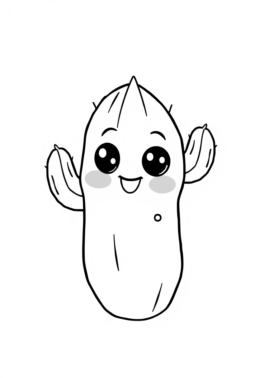 Cactus coloring page, free printable