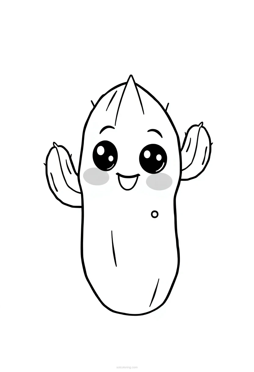 Cactus coloring page for kids