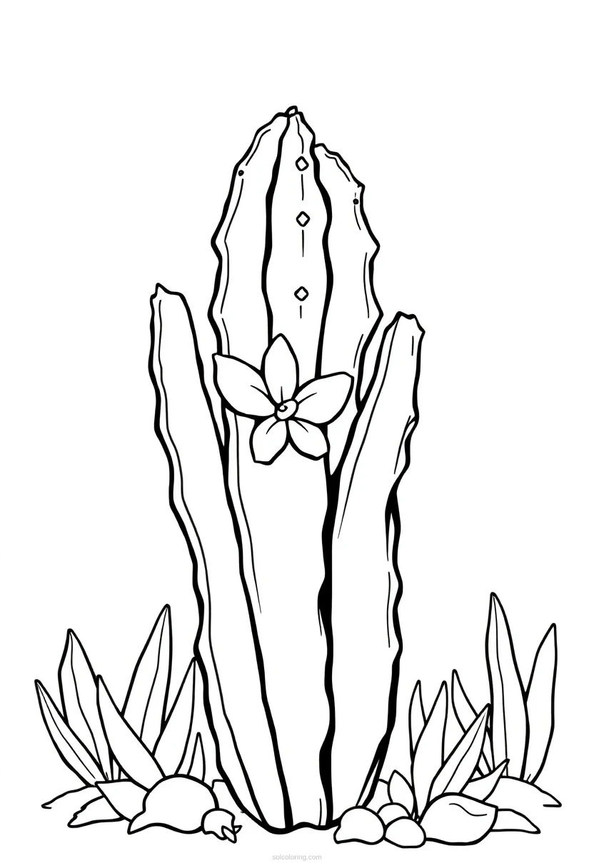 Cactus coloring page for kids