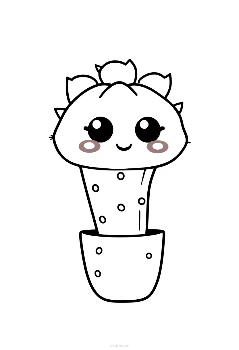 Cactus coloring page for kids