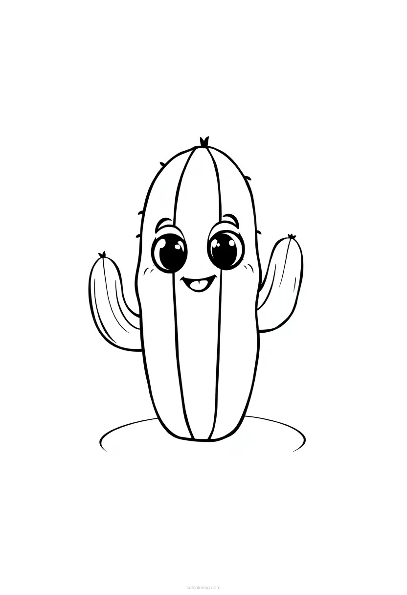 Cactus coloring page for kids