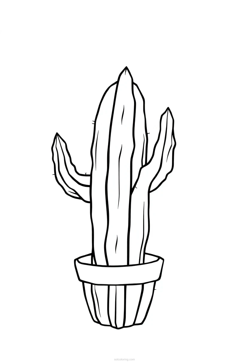 Cactus coloring page for kids