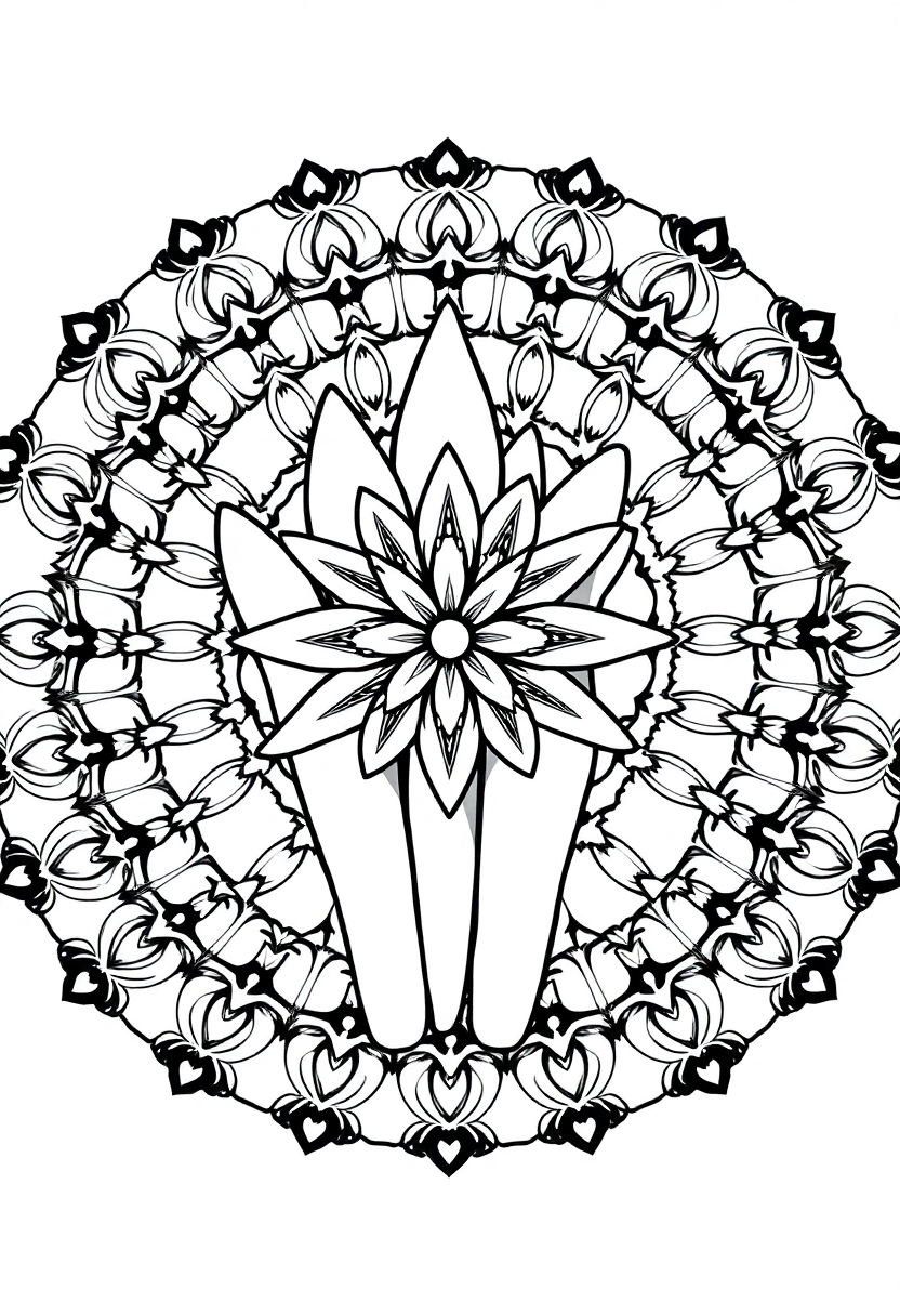 Cactus coloring page, free printable
