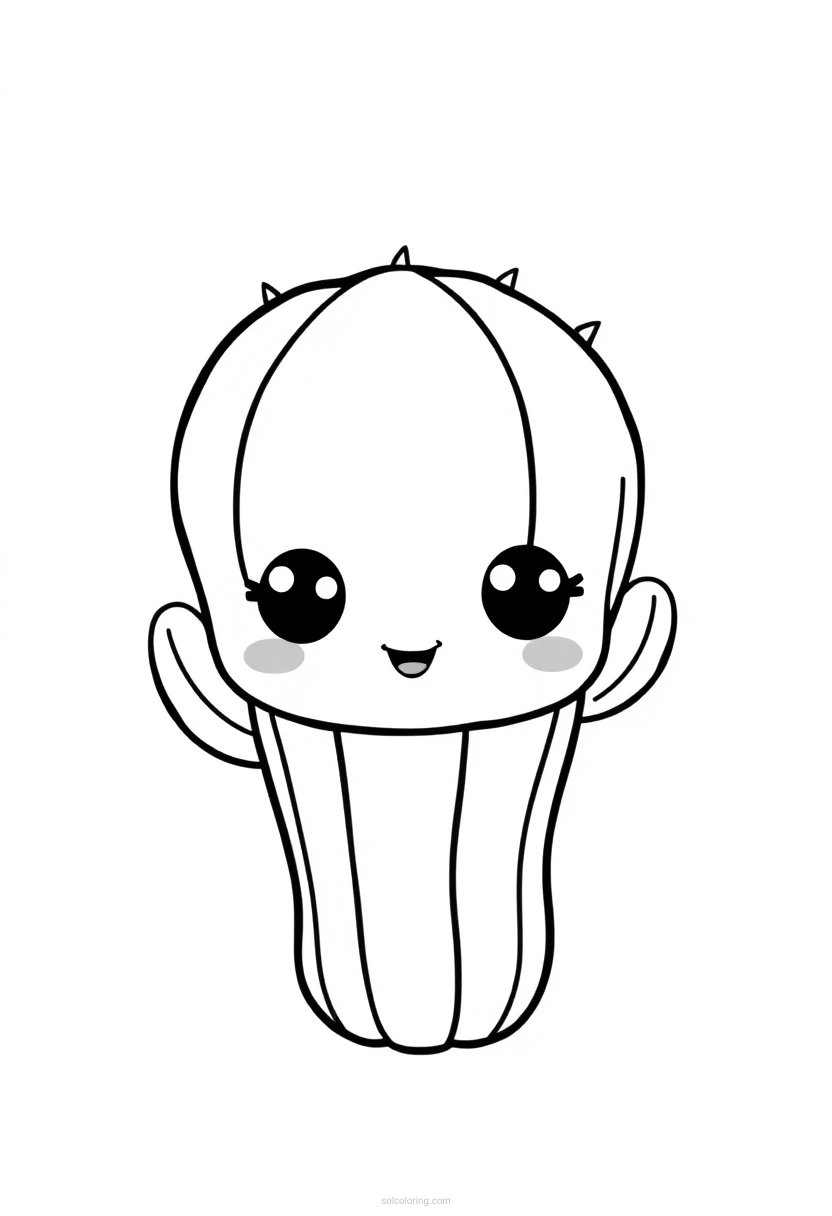 Cactus coloring page for kids