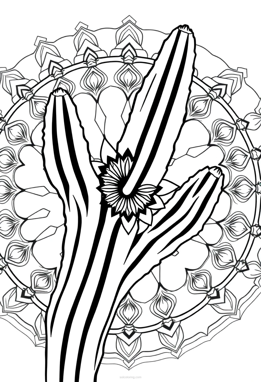 Cactus coloring page for kids