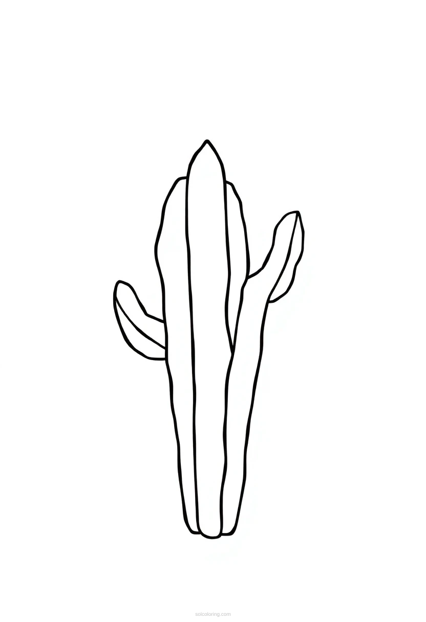 Cactus coloring page for kids