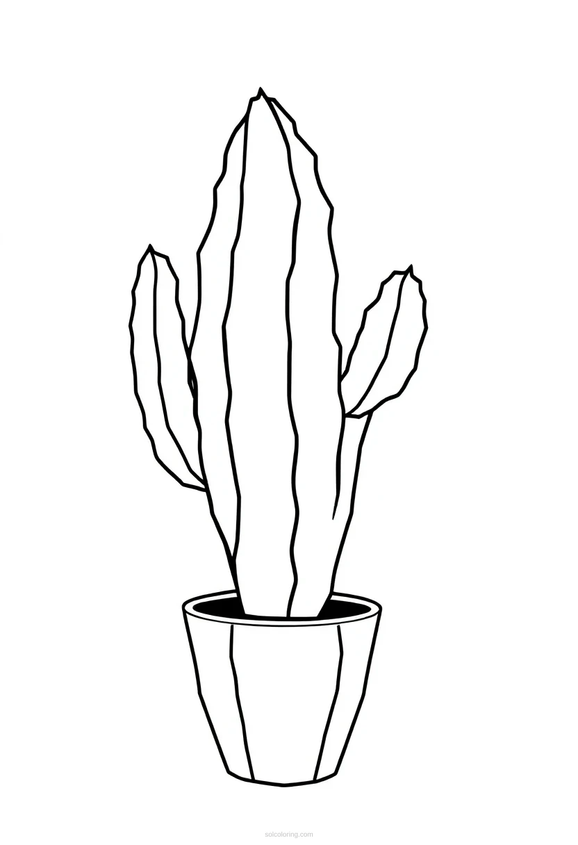 Cactus coloring page for kids