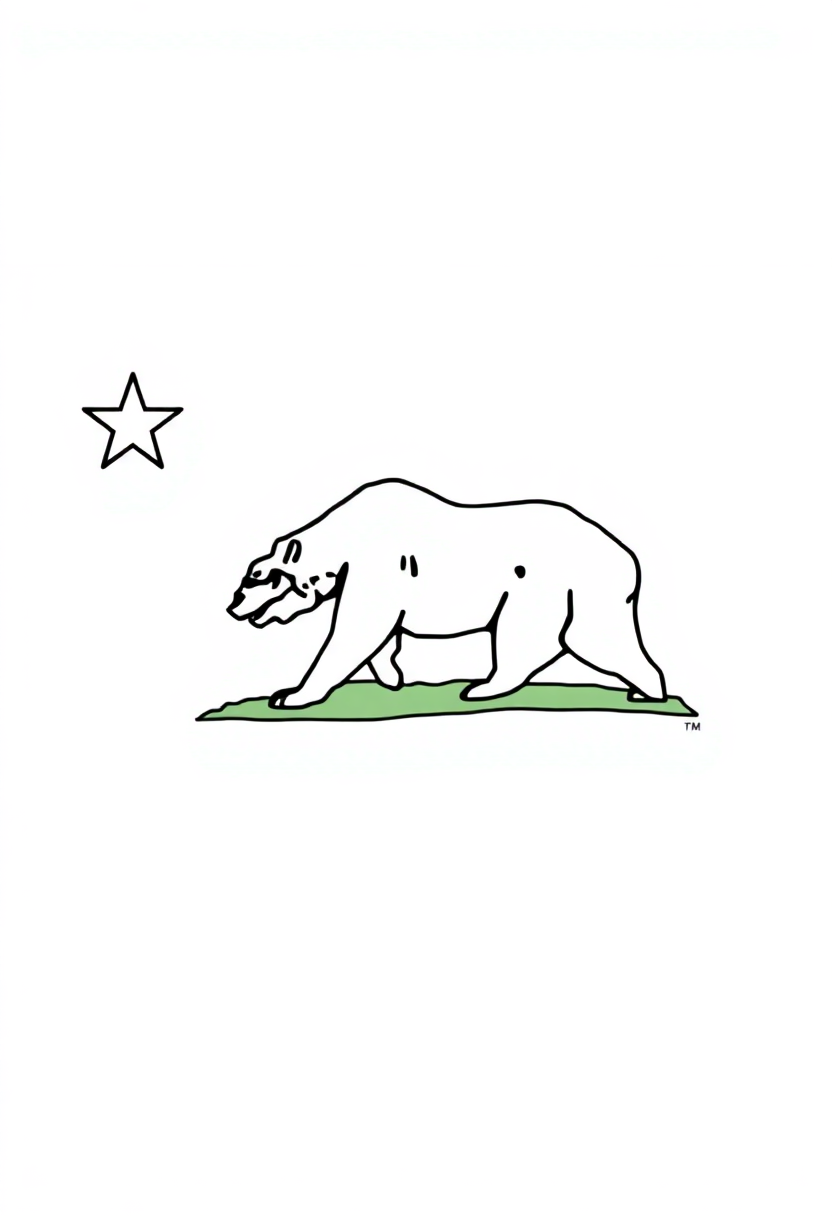 California State Flag coloring page, free printable