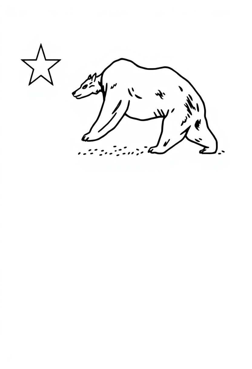 California State Flag coloring page, free printable