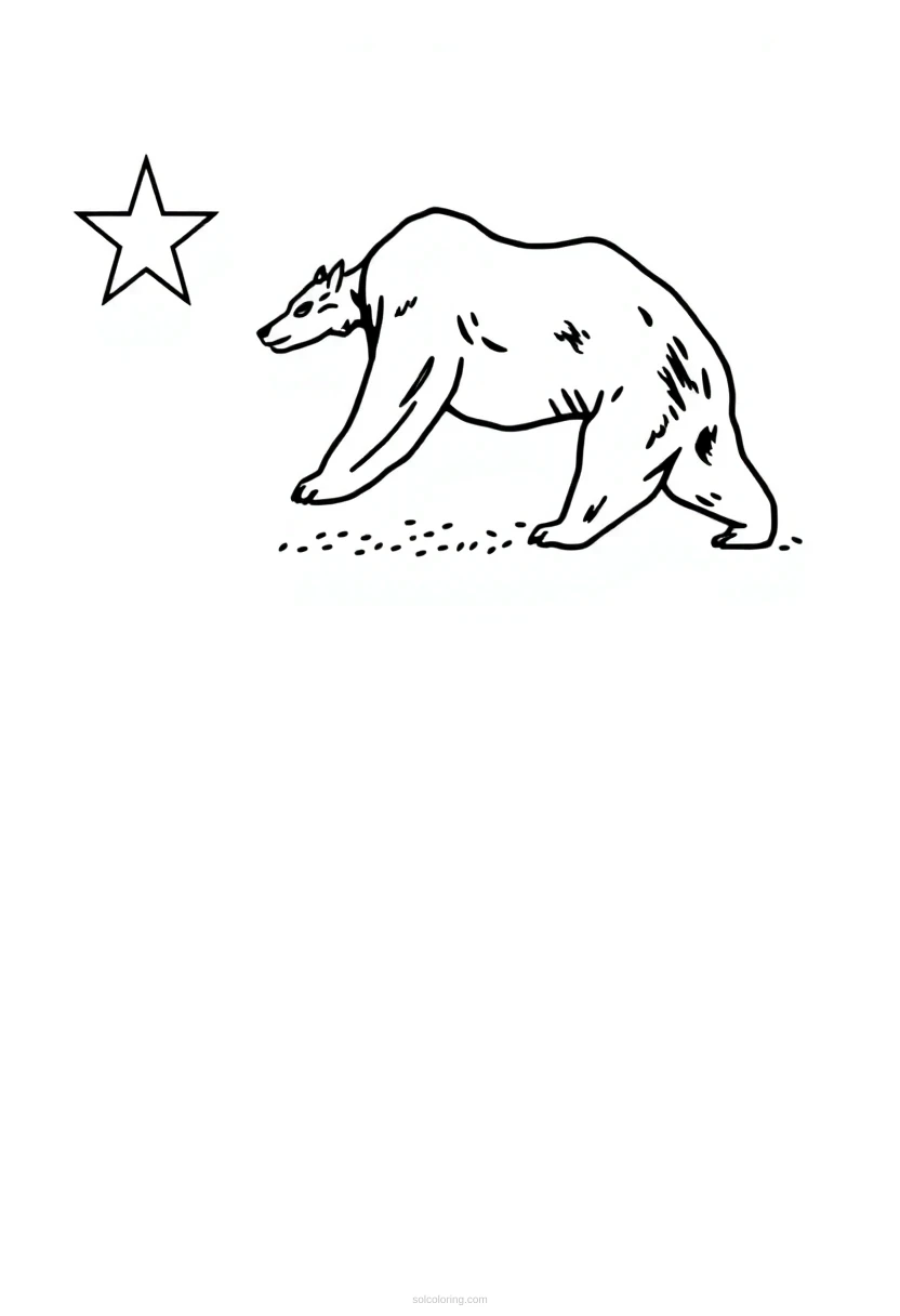 California State Flag coloring page for kids