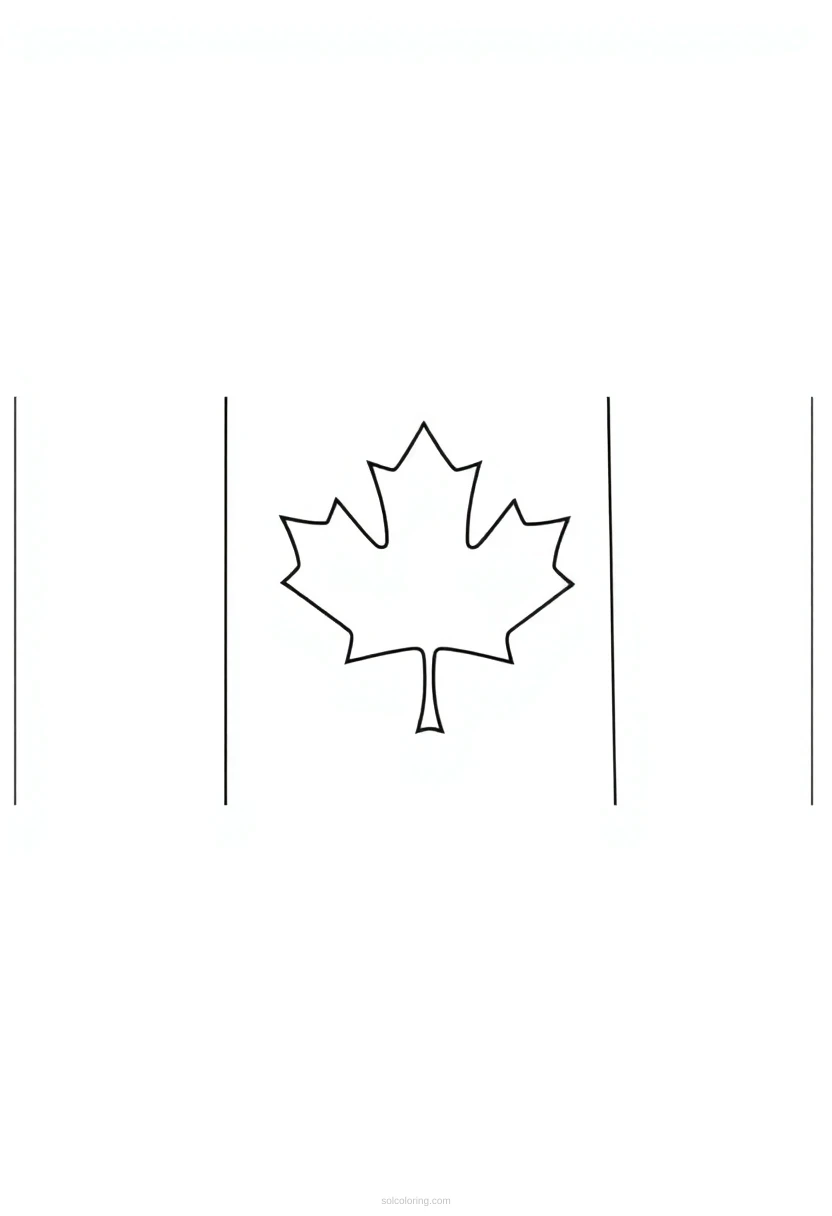 Canadian Flag coloring page for kids