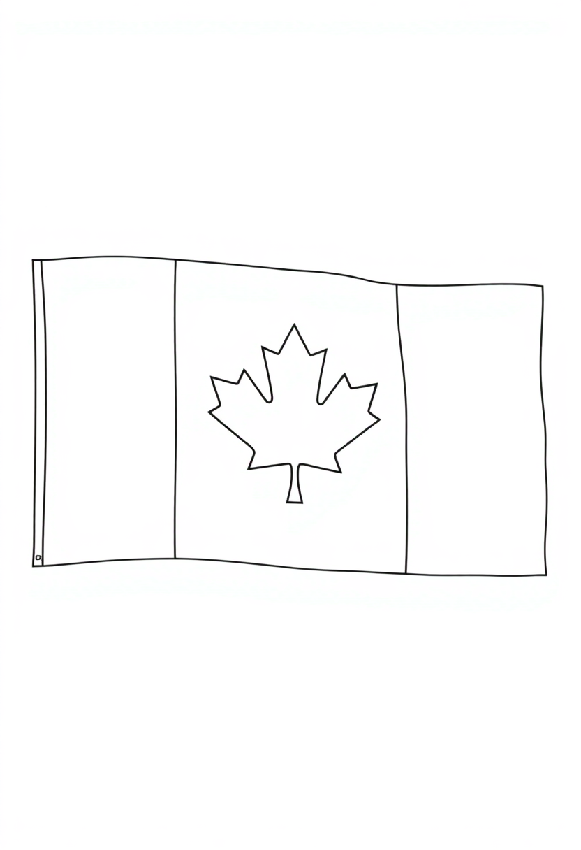 Canadian Flag coloring page, free printable