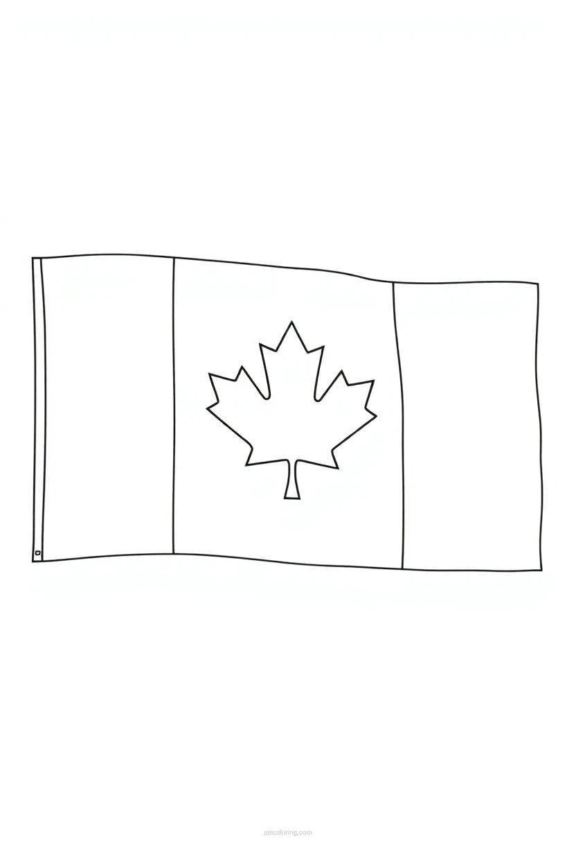 Canadian Flag coloring page for kids