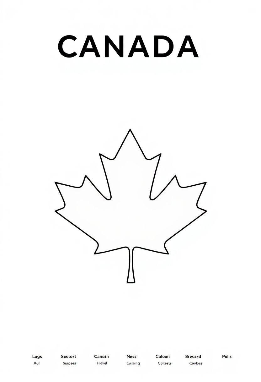 Canadian Flag coloring page, free printable