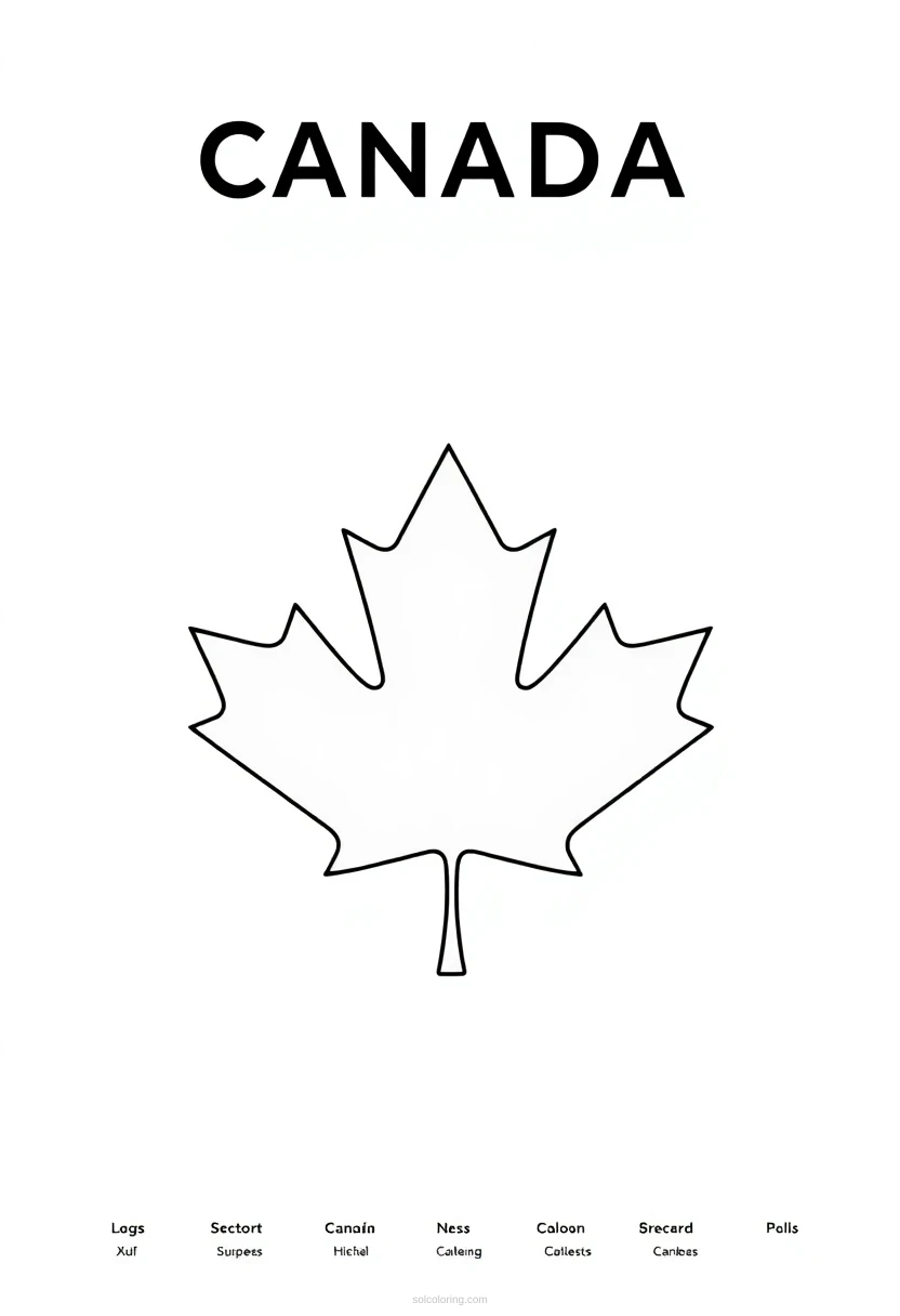 Canadian Flag coloring page for kids
