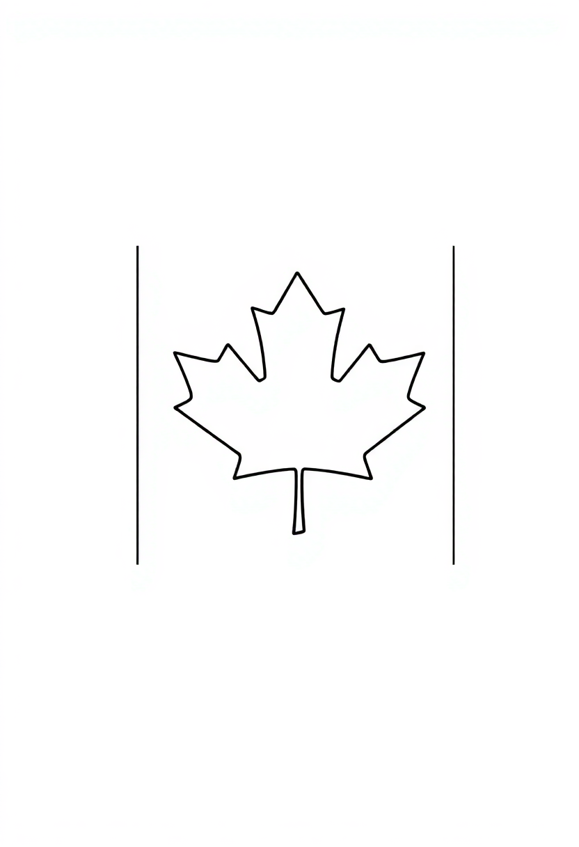 Canadian Flag coloring page, free printable