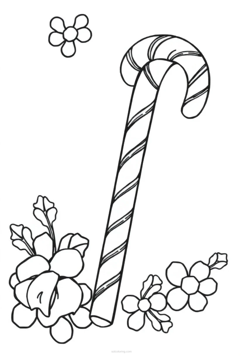 Candy Cane coloring page for kids