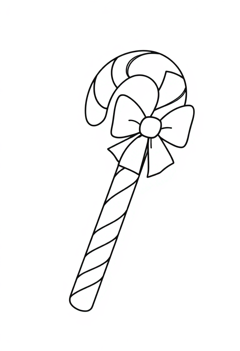 Candy Cane coloring page, free printable