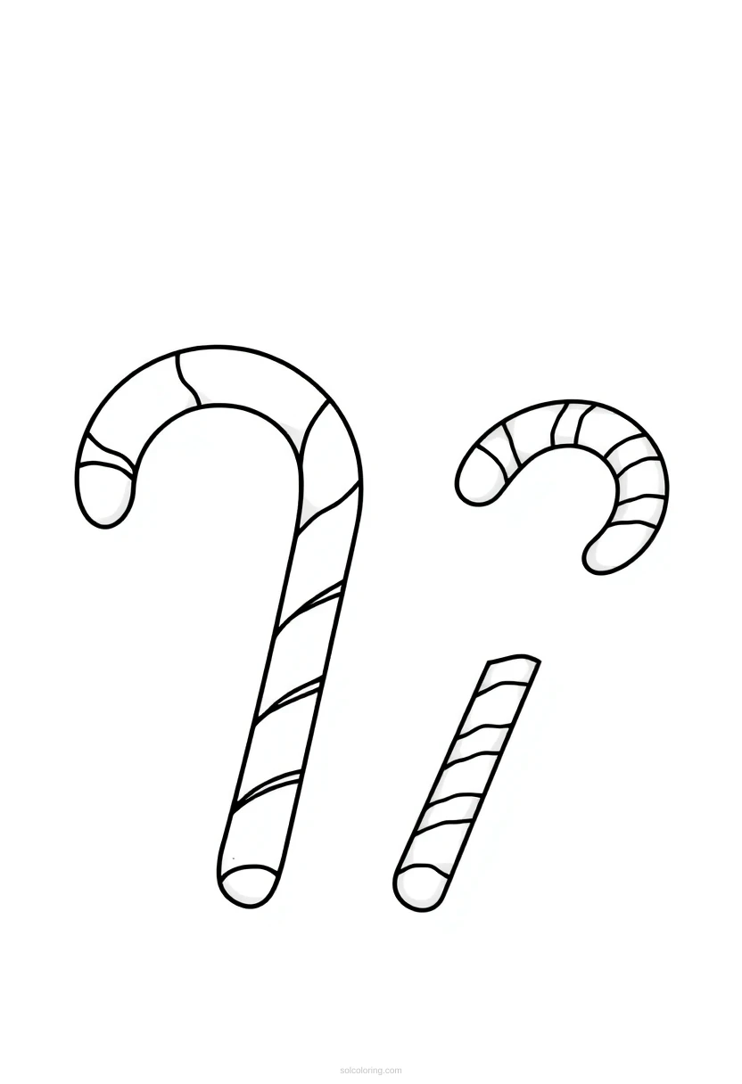 Candy Canes and Peppermints coloring page for kids