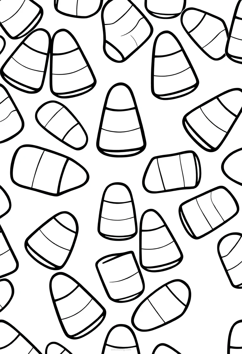 Candy Corn Pattern coloring page for kids