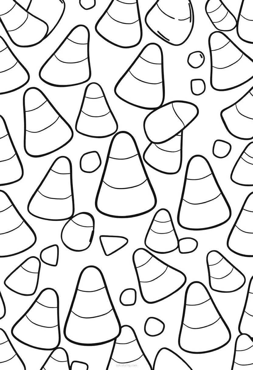 Candy Corn Pattern coloring page for kids