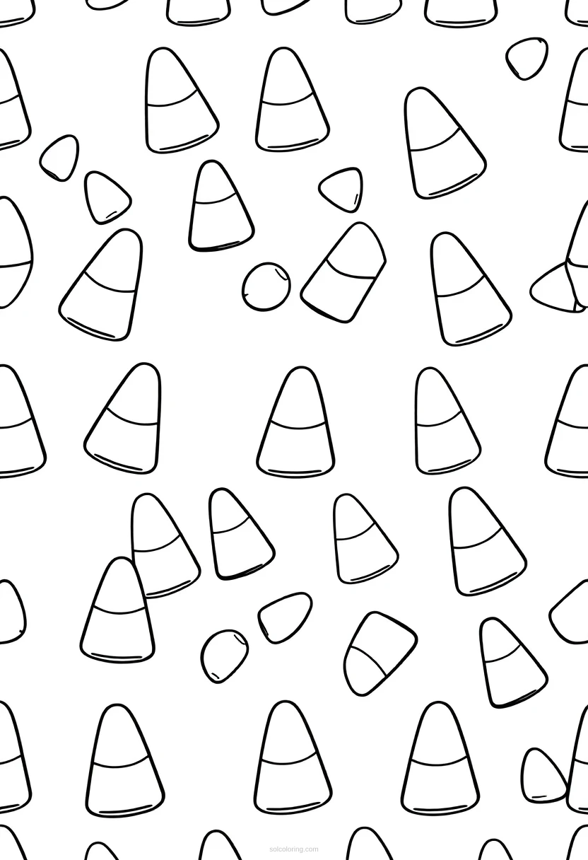 Candy Corn Pattern coloring page for kids
