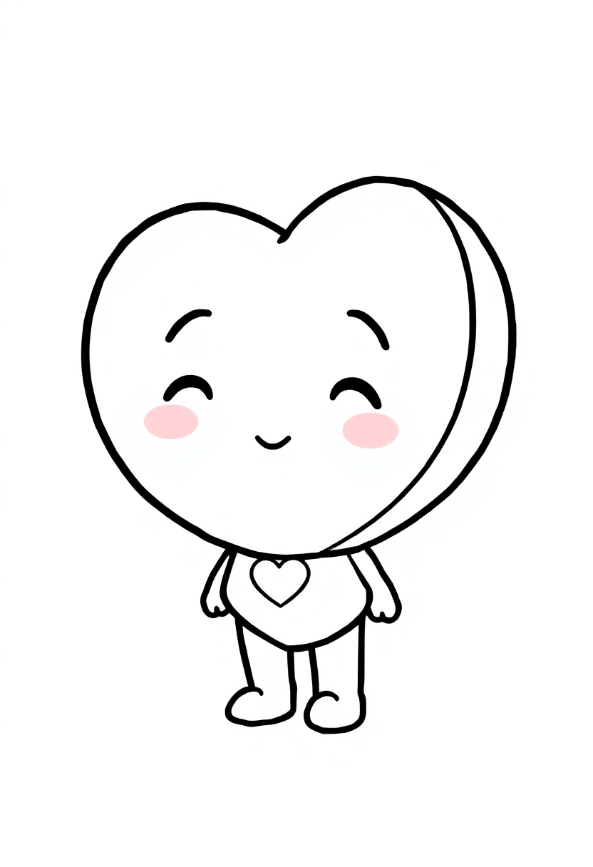 Candy Hearts coloring page, free printable