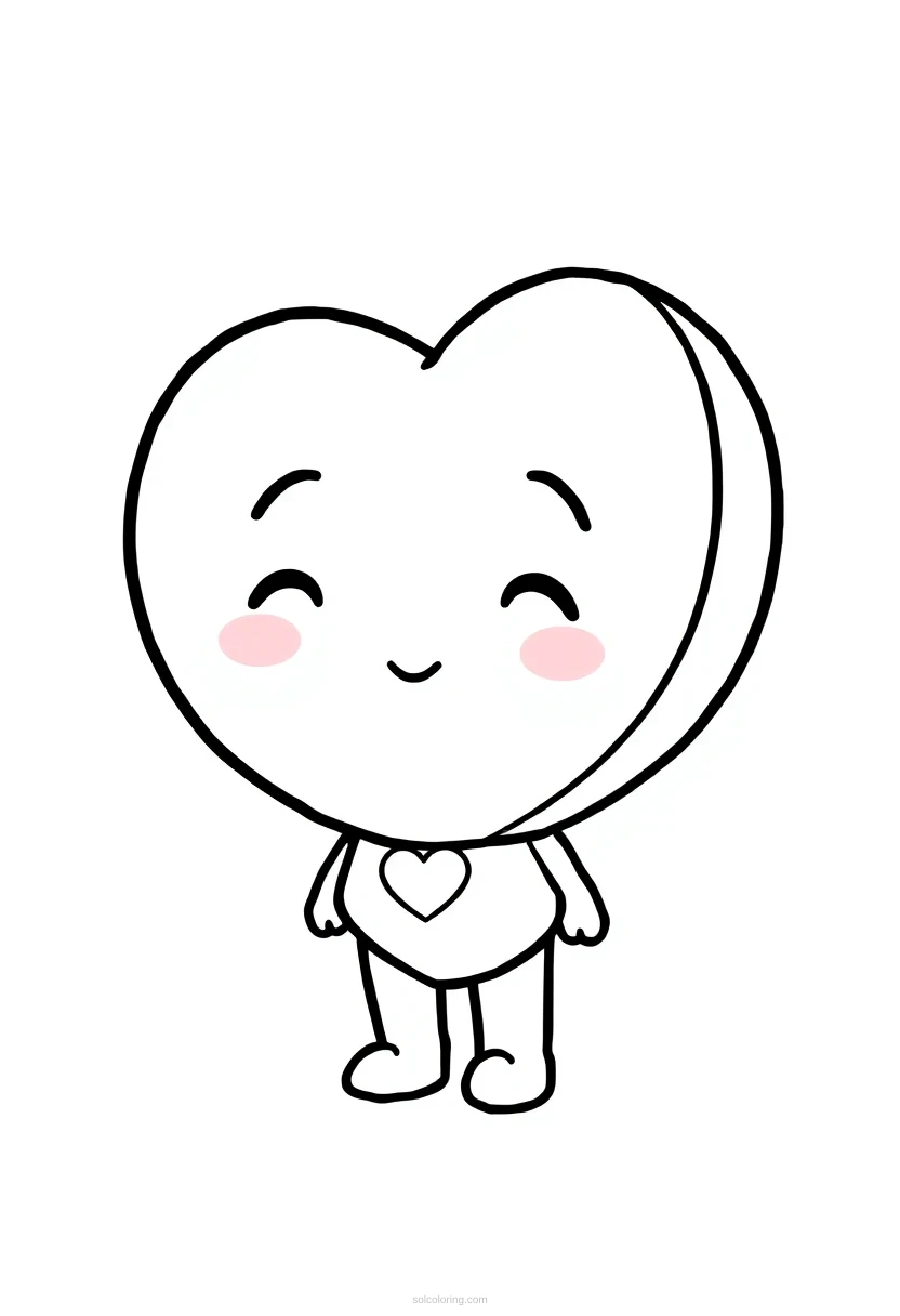 Candy Hearts coloring page for kids