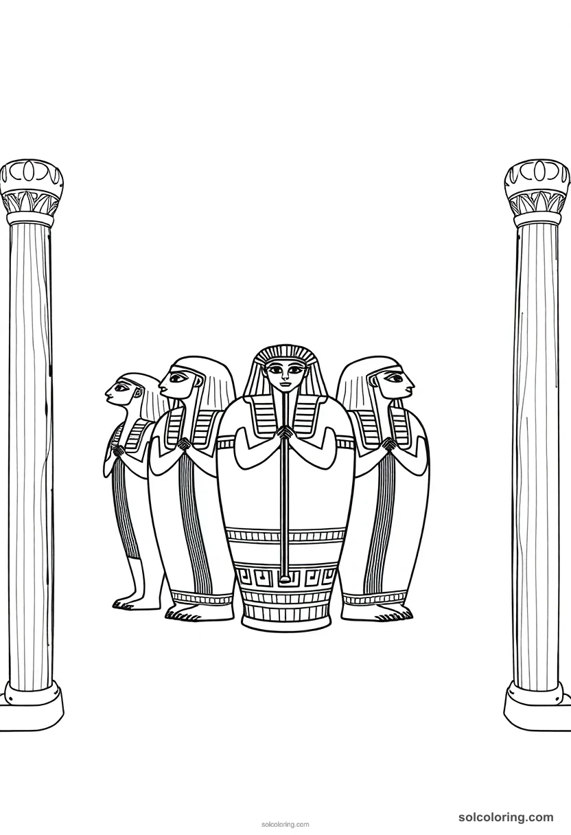 Canopic Jars Of The Four Sons Of Horus coloring pages