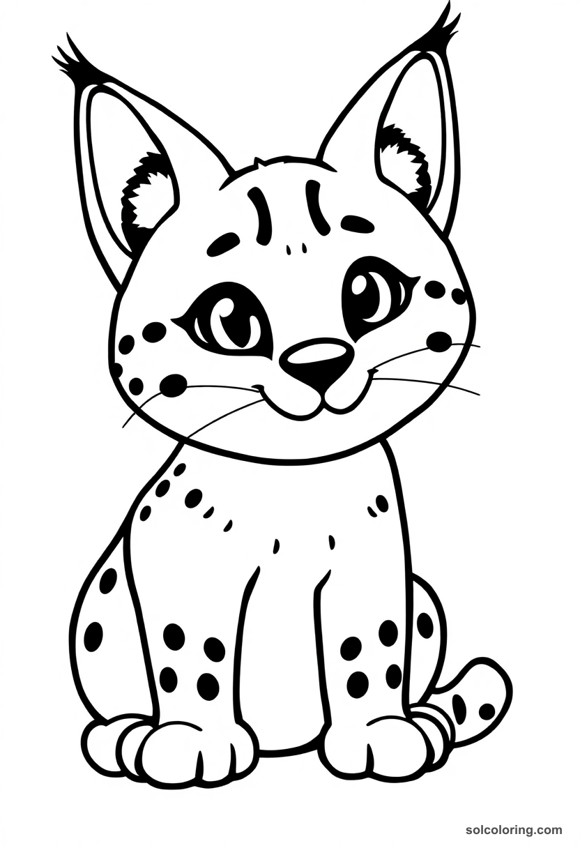 Cute Cartoon Caracal