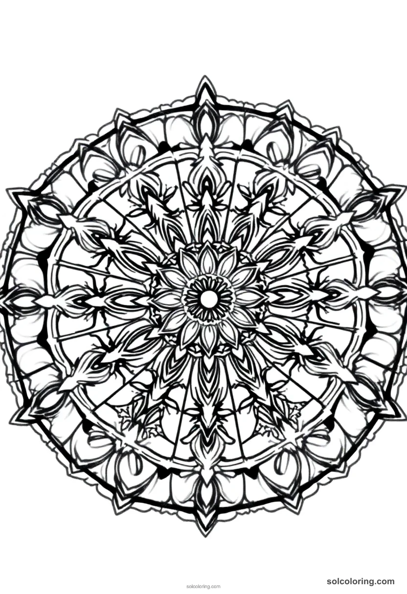Mandala Caracal mandala coloring page for kids