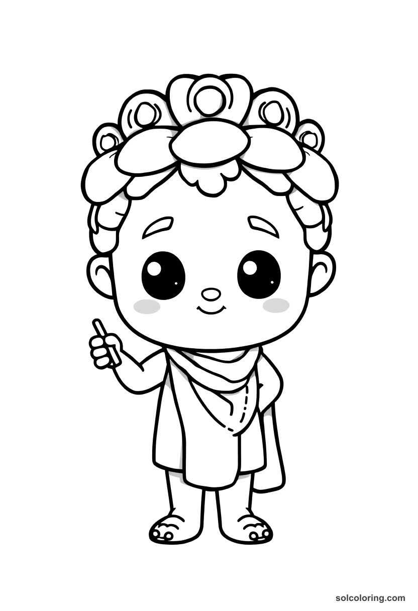 Cute Cartoon Caracalla Granting Citizenship coloring page, free printable cute cartoon style