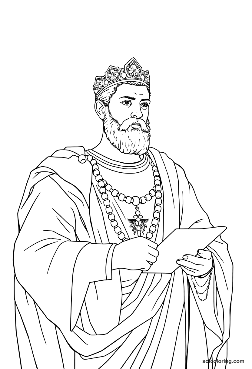 Caracalla Granting Citizenship coloring page, free printable detailed style