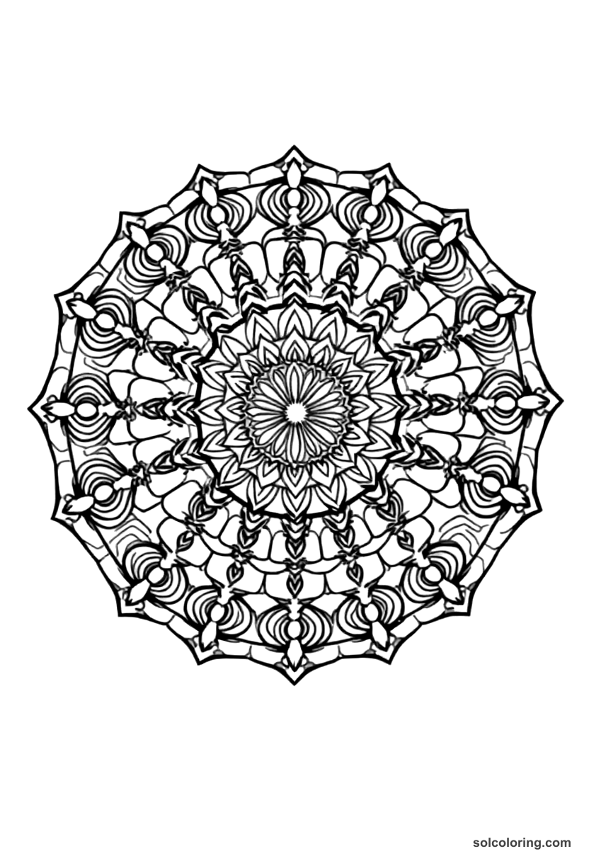 Mandala Caracalla Granting Citizenship coloring page, free printable mandala style