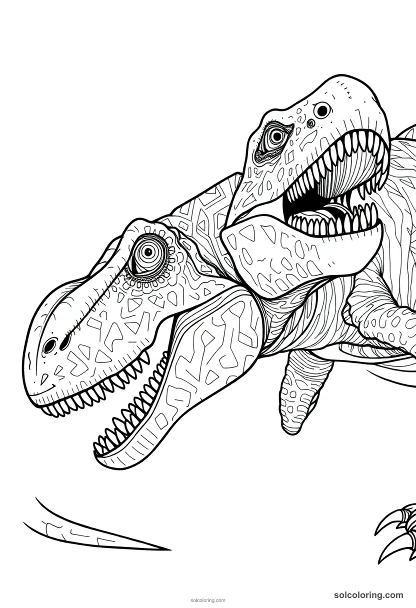 Carcharodontosaurus detailed coloring page for kids