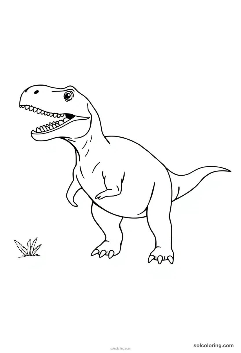 Simple Carcharodontosaurus simple coloring page for kids
