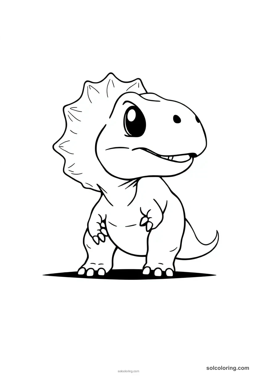 Chibi Carnotaurus chibi coloring page for kids
