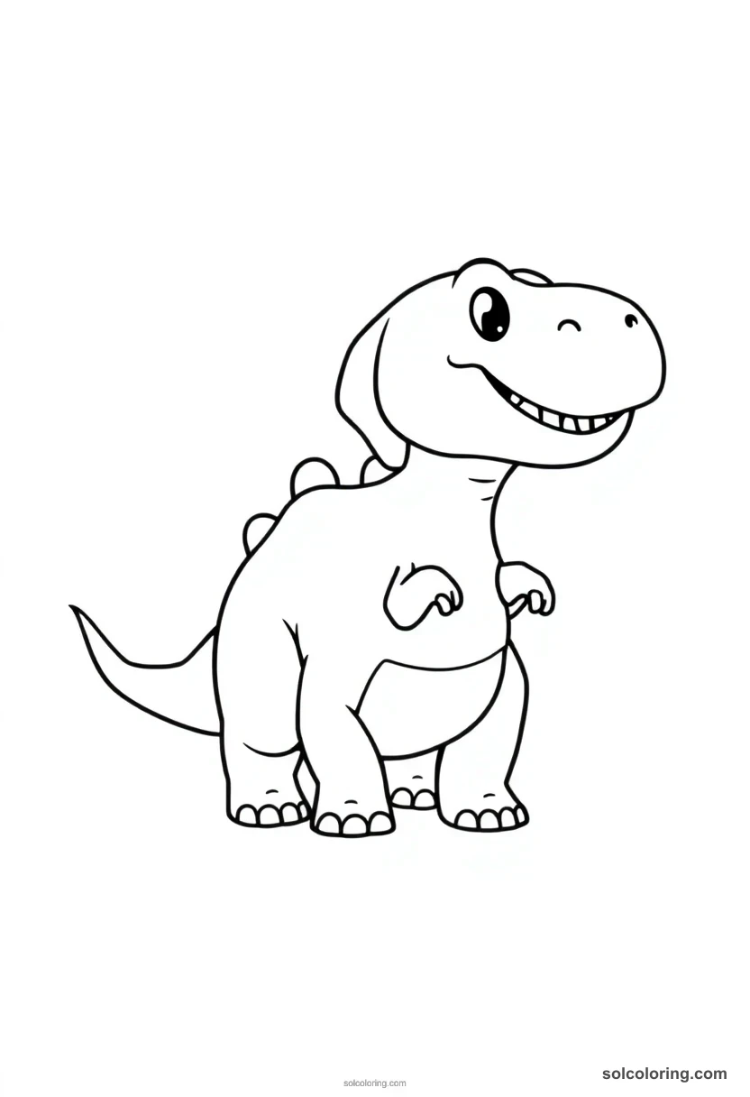 Cute Cartoon Carnotaurus cute cartoon coloring page for kids