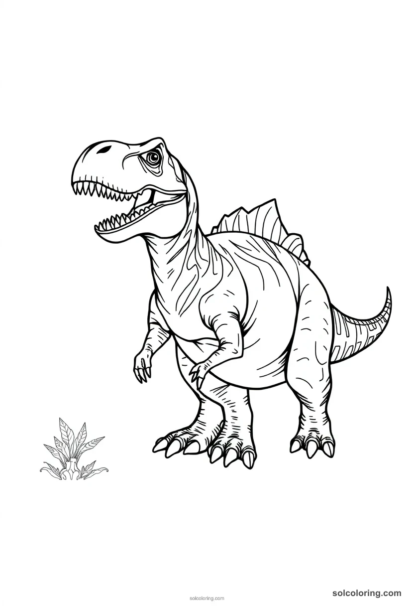 Carnotaurus detailed coloring page for kids
