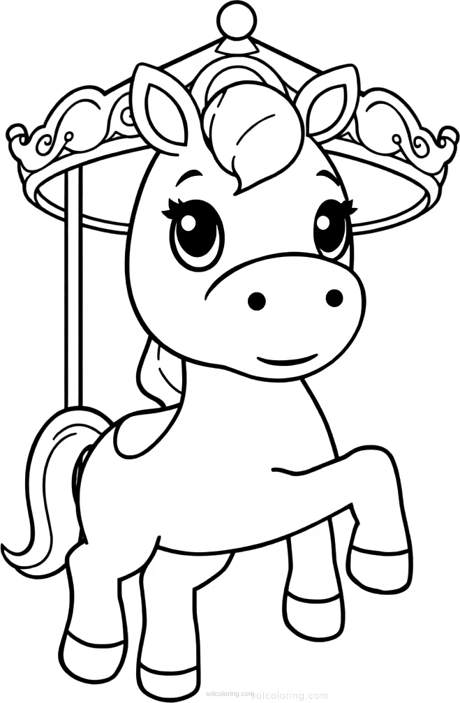 Carousel Horse coloring page for kids