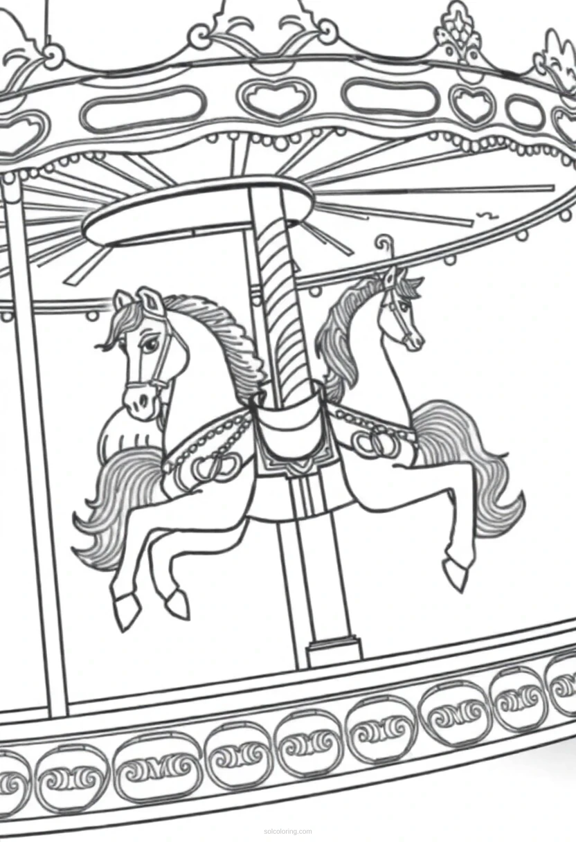 Carousel Horse coloring page for kids