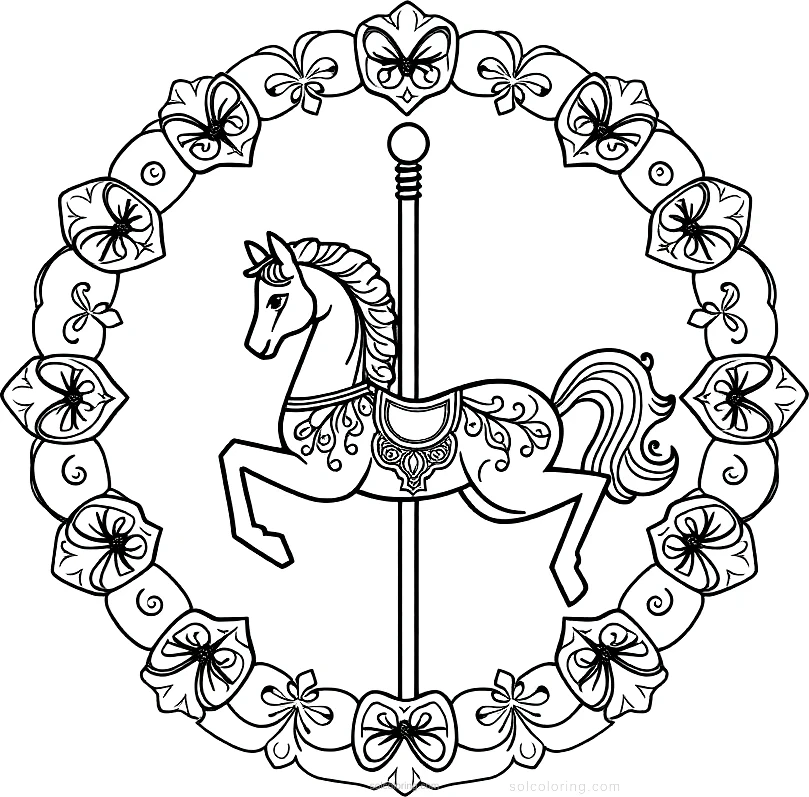 Carousel Horse coloring page for kids