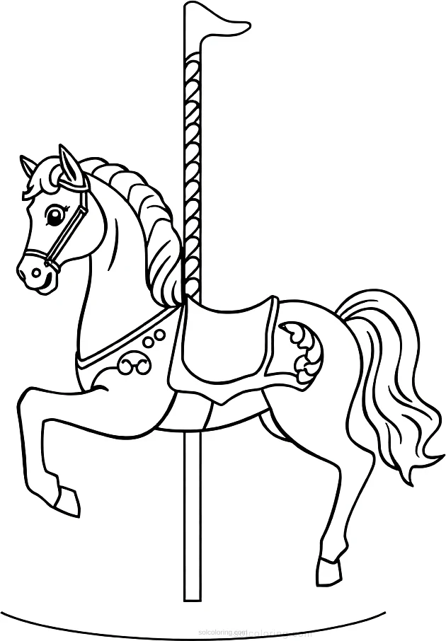 Carousel Horse coloring page for kids