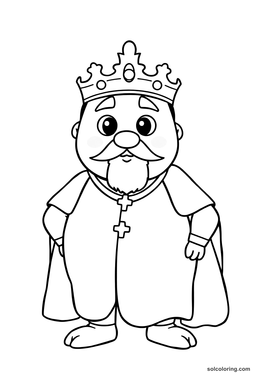 Cute Cartoon Casimir the Great of Poland coloring page, free printable cute cartoon style
