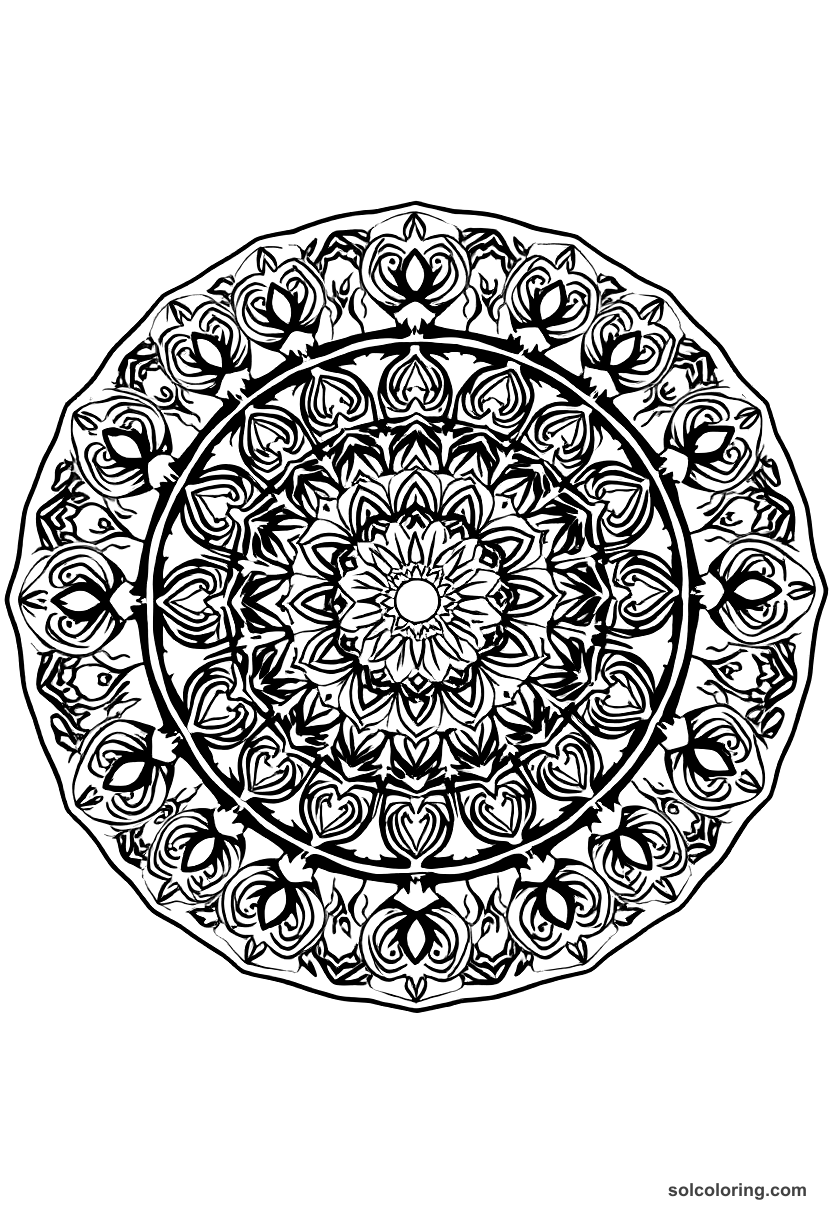 Mandala Casimir the Great of Poland coloring page, free printable mandala style