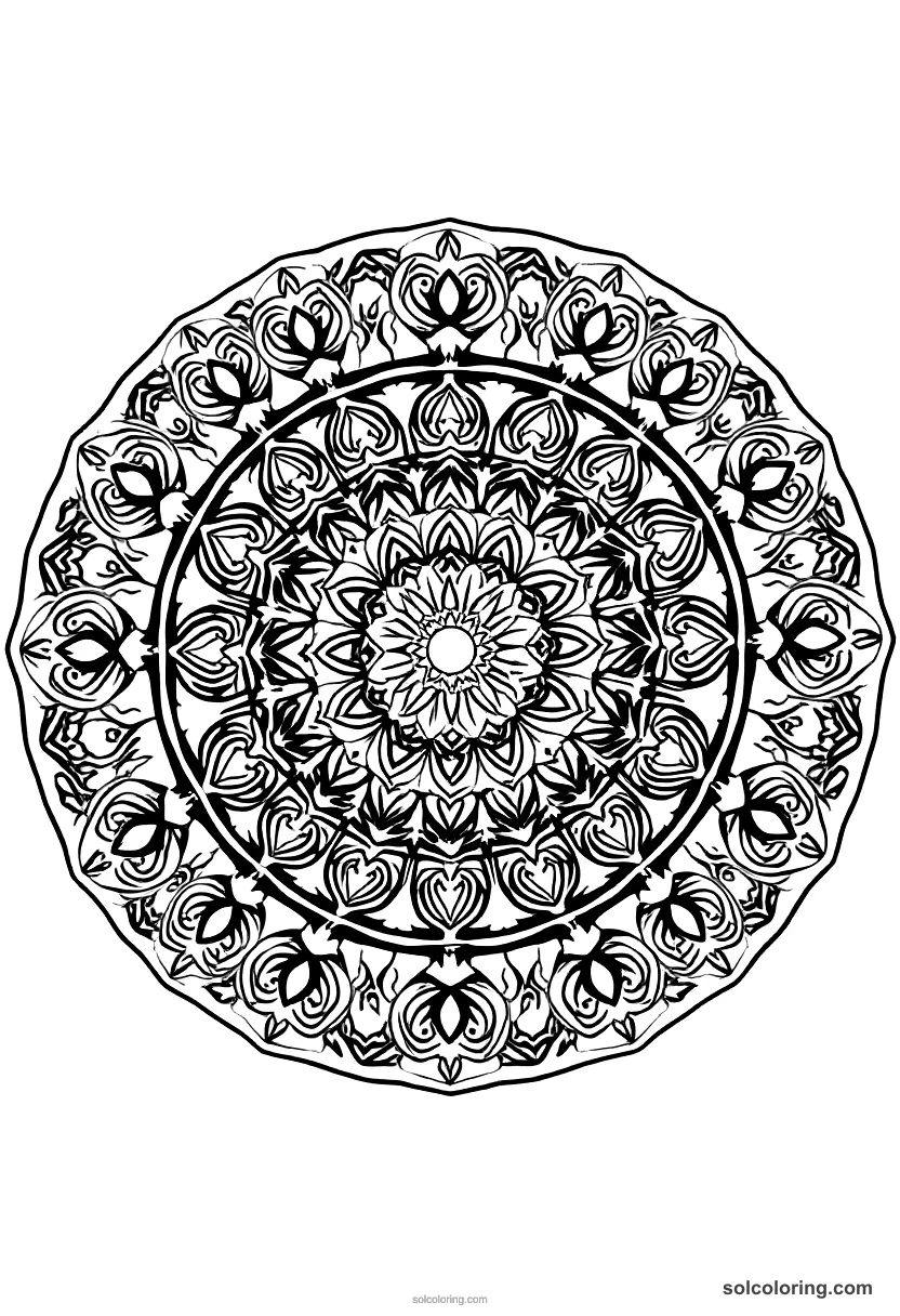 Mandala Casimir the Great of Poland mandala coloring page for kids