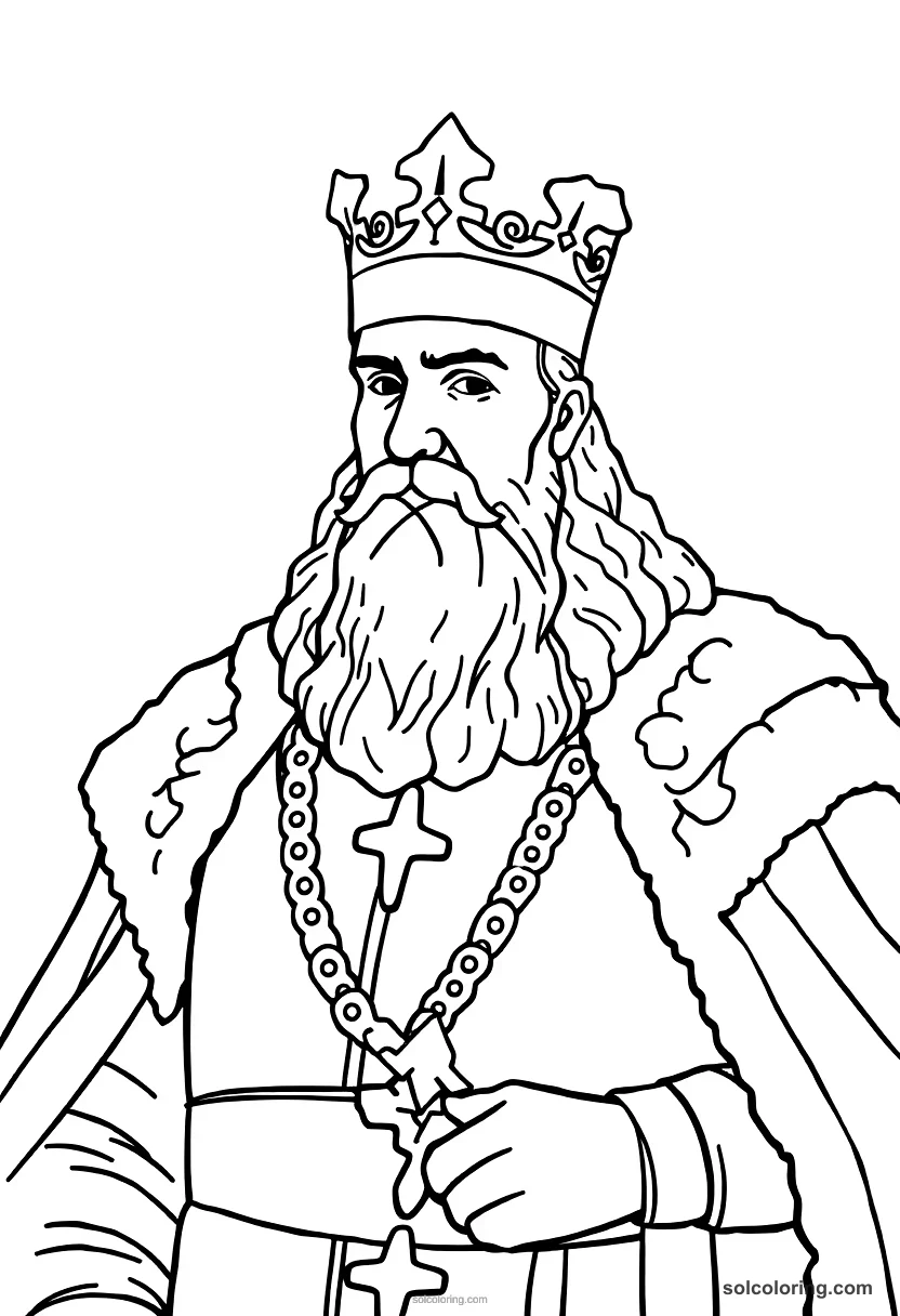 Simple Casimir the Great of Poland simple coloring page for kids
