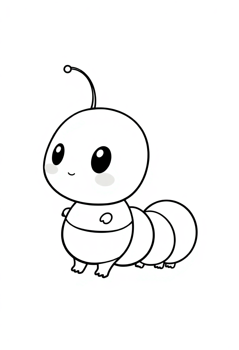 Caterpillar coloring page, free printable