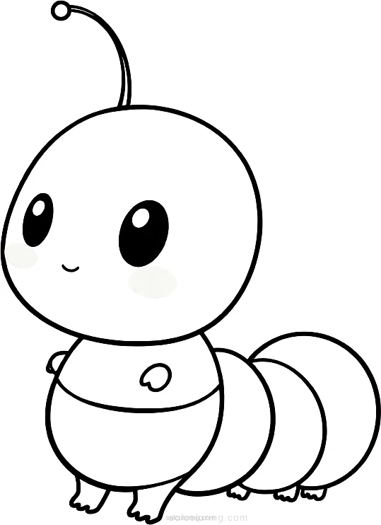 Caterpillar coloring page for kids
