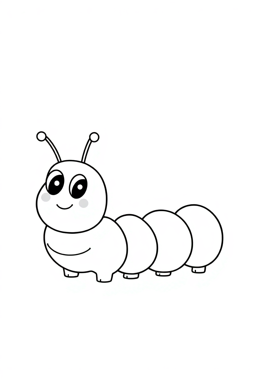 Caterpillar coloring page, free printable